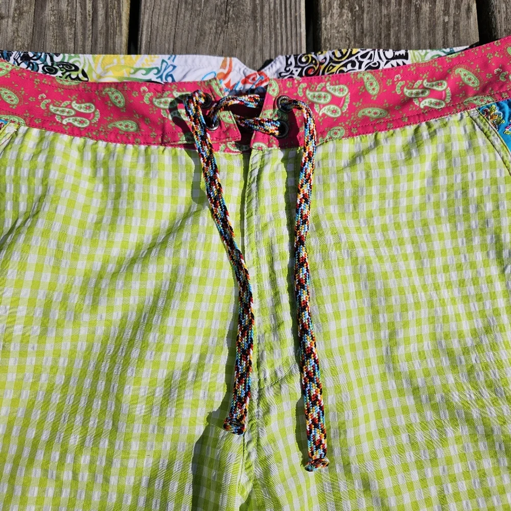Robert Graham Green Checkered Paisley Bathingsuit - size 34